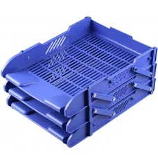 Лоток горизонтальный 3 секции (синий, черный) DV-10557