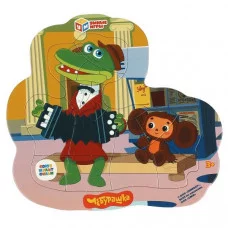 Союзмультфильм. Чебурашка и крокодил Гена. Фигурный пазл в рамке. 250х215х5мм. Умные игры 367450