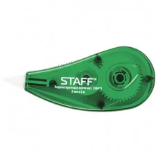 Корректирующая лента STAFF, 5 ммх5 м, корпус зеленый, блистер, 226811