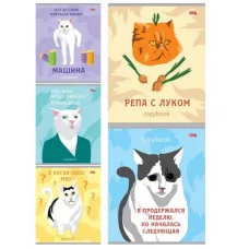 Тетрадь КЛЕТКА 48л. КОТЫ ИЗ МЕМОВ (48-5723) цвет. мелов. обл. 48-5723