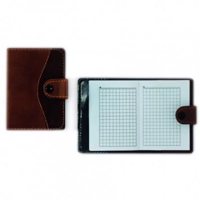 Бизнес- блокнот 8,0 см * 11,0 см, 7БЦ, Alingar, иск. кожа, клапан на кнопке, 100 л., клетка AL4316