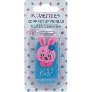 Корректир. лента 5мм х 6м "deVENTE. 100% Cute. Rabbit" голубой корпус, фронтальный аппликатор, в кар 4062327
