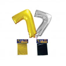 ШАР ФОЛЬГИРОВАННЫЙ,ЦИФРА "7", 35см, золото/серебро, ассорти ACTION! L00660