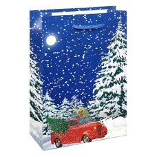 Optima Пакет подарочный с глянцевой ламинацией 14x20x6,5 см (MS) Заснеженная ночь, 128 г ПКП-5644