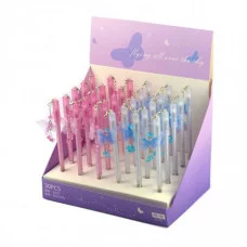 Ручка подарочная гелевая, Alingar, "Волшебная бабочка" синяя, 0,5 мм., цветной корпус AL7175