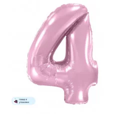 Шар (40\'\'/102 см) Цифра, 4, Розовый, Макарунс, 1 шт. в уп. B901764RS