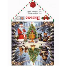 Письмо Деду Морозу "Чаепитие в лесу" (уф-лак) ПД-5971