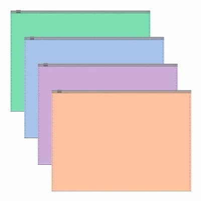 Zip-пакет пластиковый ErichKrause Matt Pastel Bloom, A4, непрозрачный, ассорти 61169