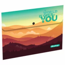 Папка-конверт на кнопке Berlingo "Scenic", 330мкм, с рисунком 357027