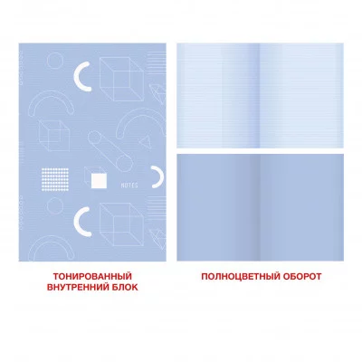 Ocean. Дизайн 4 Тетради А4-, 48л. Скрепка. Обл.: мел.картон, глянцевая ламинация, микротекстур. Полноц. оборот. Бум. оф 70г/м2, тониров. блок. Линия, титул. лист