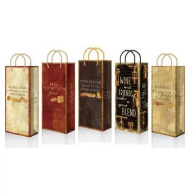 Пакет подарочный бумажный под бутылку Высказывания 12,3*36,2*7,8 1610