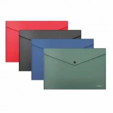 Папка-конверт на кнопке пластиковая ErichKrause Fizzy Classic, A4, непрозрачный, ассорти 1шт 50179