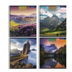 Тетрадь 96л., А5, клетка, Alingar "Nature colours", гребень, мелованный картон (стандарт), блок офсет AL9235