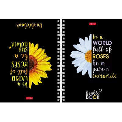 Тетрадь двойная с твердой обложкой 80л А5ф 145X205мм клетка 65г/кв.м на гребне-Будь разной- ТК8414