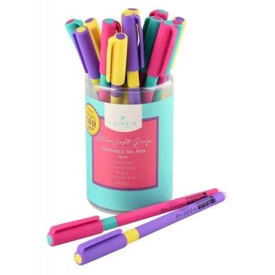 Ручка гел. LOREX NEON Slim Soft Grip 0,5 мм синий "пиши-стирай" прорезин. корпус 211849