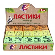 Ластик Луч ZOO Z2 резина 35х25х8 мм прямоугольная ассорти мягкий 1 ШТ 224813