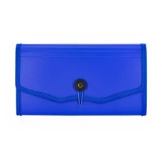 Папка-картотека Alingar 260х140 мм на пуговице пластик 900 мкм 12 отделений синий 1шт AL12823