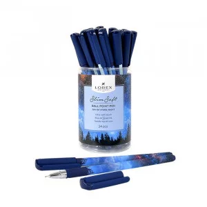 Ручка маслян. LOREX SKY OF STARS.NIGHT, цена за 1 шт, серия Slim Soft 0,50 мм синий, кругл. прорезин. корп., иглови 189571