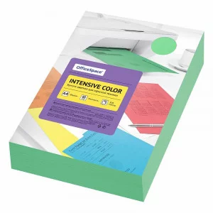 Бумага цветная OfficeSpace "Intensive Color", А4, 80г/м2, 500л., (зеленый) 361618