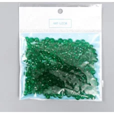 Бусины для творчества пластик "Кристалл с гранями тёмно-зелёный" набор 20 гр 0,4х0,6х0,6 см   513176