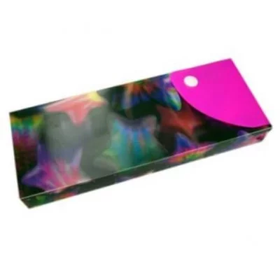 Пенал короб пластик BF-25 "Звезды" 3D выдвижной на кнопке 195*74*20мм 24148