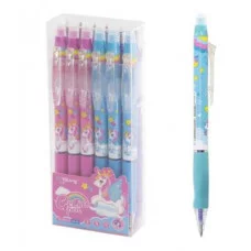 Ручка гелевая пиши-стирай, автоматическая Yalong "Радужное пони", 0,5 мм, синяя, игольчатый наконечник, резиновый грип, пластиковый корпус, пласт. уп. YL232623