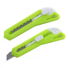 Нож канцелярский Alingar, 9 мм цветной пластик. корпус, ассорти неон AL11222