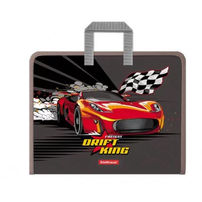 Папка на молнии пластиковая с ручками ErichKrause Drift King A4+ 52846
