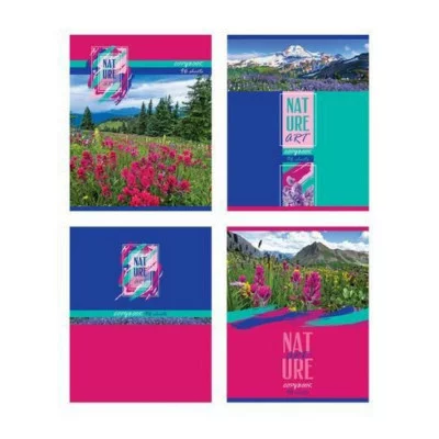 Тетрадь общая А5 скоба 96л. одна линия "Art nature" (ассорти) Т5ск96 6925