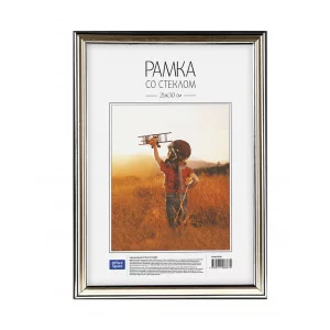 Рамка пластиковая 21*30см, OfficeSpace, №2, серебро 222160