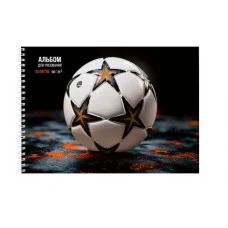 Альбом для рисования А4 40л. ФУТБОЛЬНЫЙ МЯЧ - 13 (40-2321) гребень, офсет 40-2321