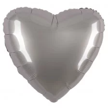 Шар (18\'\'/46 см) Сердце, Лунное Серебро, Матовый, 1 шт. 201500MMS
