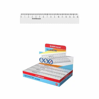 Линейка с волнистым краем пластиковая ErichKrause Clear, 15см, прозрачный 61751