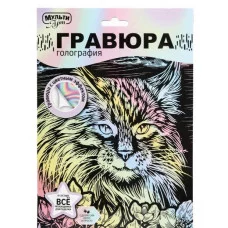 Гравюра пастель 18х24 кошка МУЛЬТИ АРТ 386931