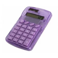Калькулятор Alingar 8 разрядов 110*70*10 мм двойное питание фиолетовый батарея в комплекте  1шт AL13238