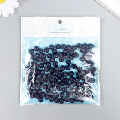 Бусины для творчества дерево "Синий" d-0,8 см, набор 20 гр    7829691