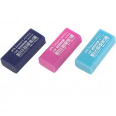 Ластик Faber-Castell "Dust Free", прямоугольный, в пленке, бирюзовый/розовый/синий, 11*18*41мм 306112