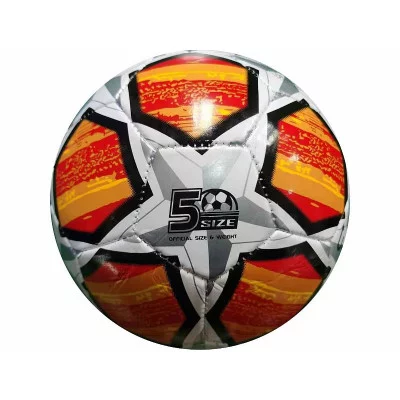 Мяч футбольный, белый с красным, PVC, №5, окружность 68-70см., 280-300гр., (Арт. МБ-2417) МБ-2417