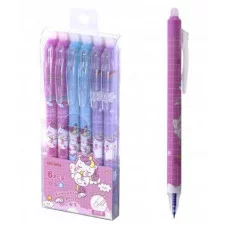 Ручка гелевая пиши-стирай, автоматическая Alingar "Радужное пони", 0,5мм, синяя, игольч. наконечник, круглый цветной пластиковый корпус, пласт. уп. AL11121