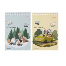 БЛОКНОТ А6 40л. на гребне ДАЛЬНЯЯ ПОЕЗДКА ассорти, цвет.мелов.обл, офсет, клетка Б40-5734