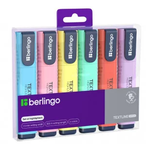 Набор текстовыделителей Berlingo "Textline HP500" 6цв., 1-5мм, PET-бокс с ЕП 374571