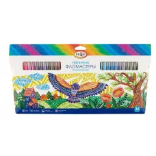 Фломастеры Гамма "Классические", 36цв., смываемые, картон. упак., европодвес 365435