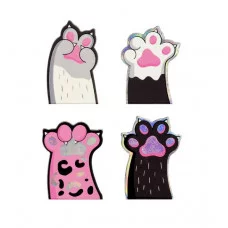 Закладки магнитные для книг, 4шт., MESHU "Paws", соф-тач, голографическая фольга 365932