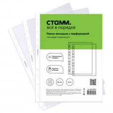 Папка-вкладыш с перфорацией (файл) СТАММ А4, 90мкм, глянцевая 356691