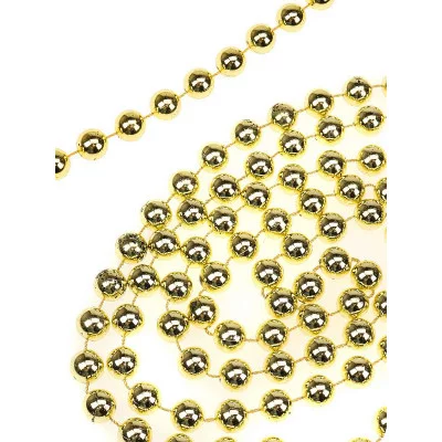 Бусы на ёлку Волшебный праздник d 1,4 см длина 1,8 м золотистые НУ-4229