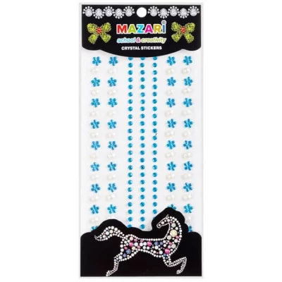 Стразы-наклейки M-8711 акриловые ЦВЕТЫ+КРУГ, 133шт. M-8711