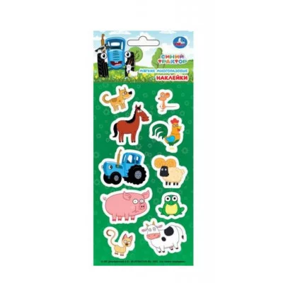 Мягкие многораз наклейки 97*227мм Синий ТРАКТОР Умка 4610136738331