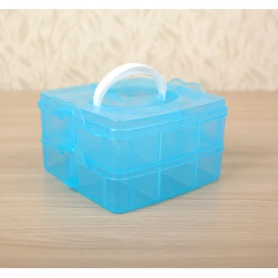 Бокс для хранения, 2 яруса 12 отделений, 16х15х9 см, цвет МИКС 2840463