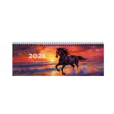 Планинг датированный 2026г., 64л., 285*100мм, картон, BG "Символ года", отд.фольгой, на гребне 381749