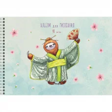 Альбом для рисования 40л Гребень мел картон выб лак блестки «Золото» 110г/м2 Весенний ленивец АСБ402203